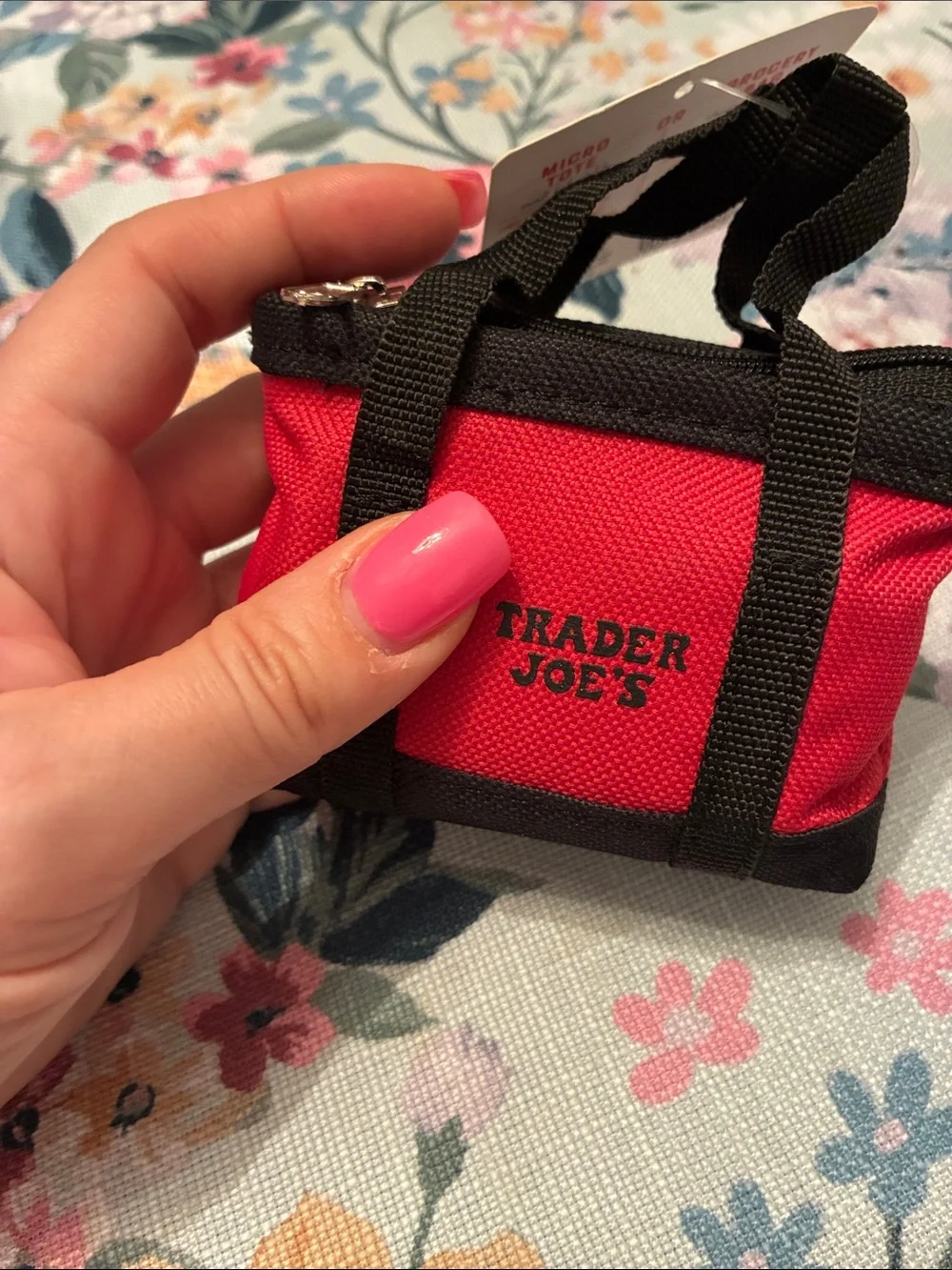 Trader Joe's Red Micro Tote Grocery Bag
